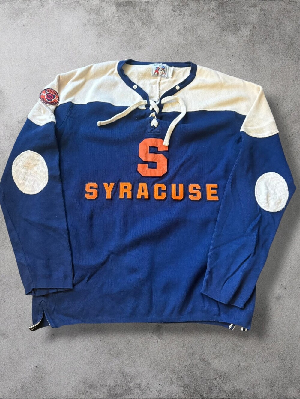 Vintage Syracuse Orange NCAA Hockey Jersey Style Knit Sweater Mens 2XL Colligate